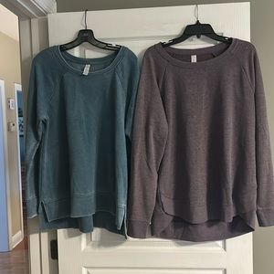 Lot of 2 EUC Balance Collection lightweight tunic sweatshirts - size L and XL